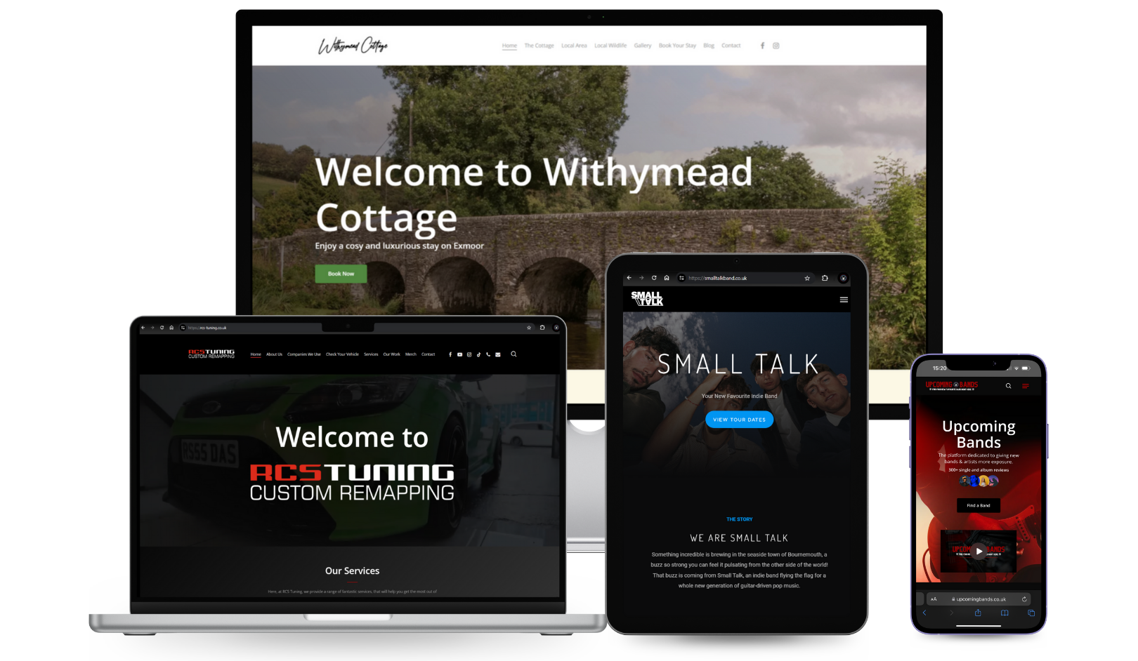 Responsive website designs on multiple devices